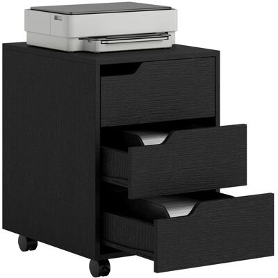 Caisson bureau - HOMCOM - sur roulettes - 3 tiroirs - MDF - 40x50x575cm - noir Noir - Publicité Caisson bureau - HOMCOM - sur roulettes - 3 tiroirs - MDF - 40x50x575cm - noir Noir - Publicité