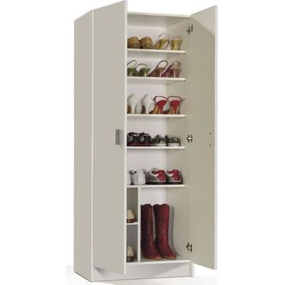 Pegane - 2-Door Wardrobe - Blanc - Wardrobe - Publicité Pegane - 2-Door Wardrobe - Blanc - Wardrobe - Publicité