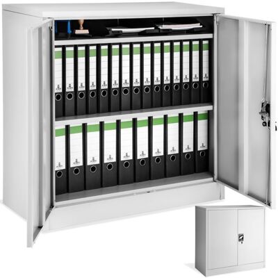 Rangement de bureau - TECTAKE - Armoire métallique de classement avec 3 étagères réglables en acier 90 x 40 x 90 cm - Gris Gris - Publicité Rangement de bureau - TECTAKE - Armoire métallique de classement avec 3 étagères réglables en acier 90 x 40 x 90 cm - Gris Gris - Publicité