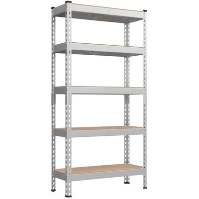 SONGMICS Meubles étagères 5 Niveaux 30 x 75 x 150 cm Capacité de Charge 875 kg pour Cave Garage Bureau Argent Gris - Publicité SONGMICS Meubles étagères 5 Niveaux 30 x 75 x 150 cm Capacité de Charge 875 kg pour Cave Garage Bureau Argent Gris - Publicité