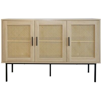 BOX AND BEYOND Buffet cannage avec 3 portes cannage bois naturel 120 x 40 x 76 cm Marron - Publicité BOX AND BEYOND Buffet cannage avec 3 portes cannage bois naturel 120 x 40 x 76 cm Marron - Publicité