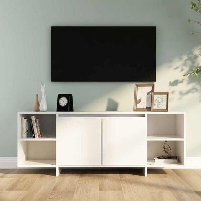 vidaXL Meuble TV blanc 130x35x50 cm bois dingénierie 809584 Blanc - Publicité vidaXL Meuble TV blanc 130x35x50 cm bois dingénierie 809584 Blanc - Publicité