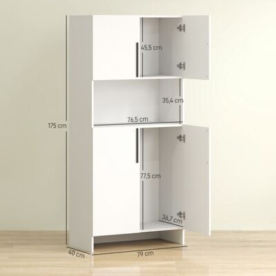 Generic Meuble de cuisine armoire de rangement pour cuisine salon salle à manger placards étagères étagère pour micro-ondes blanc Blanc - Publicité Generic Meuble de cuisine armoire de rangement pour cuisine salon salle à manger placards étagères étagère pour micro-ondes blanc Blanc - Publicité