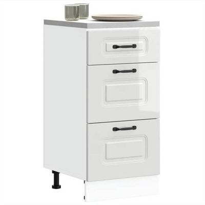 vidaXL Armoire de cuisine Kalmar blanc brillant bois ingénierie meuble dévier meuble de cuisine avec tiroir meuble de 854242 Blanc - Publicité vidaXL Armoire de cuisine Kalmar blanc brillant bois ingénierie meuble dévier meuble de cuisine avec tiroir meuble de 854242 Blanc - Publicité
