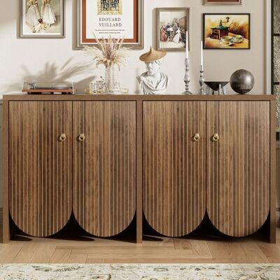 OEM Buffet bas - PDZZZD - Élégant en noyer - 4 portes - Étagères réglables - Design contemporain Marron - Publicité OEM Buffet bas - PDZZZD - Élégant en noyer - 4 portes - Étagères réglables - Design contemporain Marron - Publicité