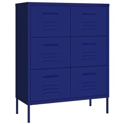 VIDAXL 951889& Armoire à tiroirs - Pour séjour - Bleu marine 80x35x1015 cm Acier Bleu - Publicité VIDAXL 951889& Armoire à tiroirs - Pour séjour - Bleu marine 80x35x1015 cm Acier Bleu - Publicité