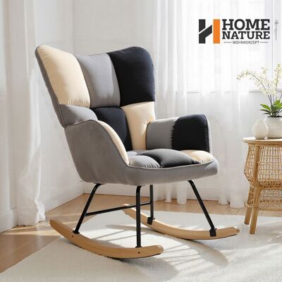 HOME NATURE WOHNKONZEPT Fauteuil à bascule - Grand dossier - Revêtement en tissu chenille - Assise confortable - Pieds antidérapants - Publicité HOME NATURE WOHNKONZEPT Fauteuil à bascule - Grand dossier - Revêtement en tissu chenille - Assise confortable - Pieds antidérapants - Publicité