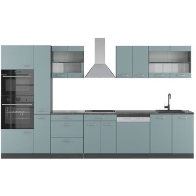 Cuisine R-Line 350cm avec armoire haute sans PT Bleu-gris/Anthracite Vicco 41030 Bleu - Publicité Cuisine R-Line 350cm avec armoire haute sans PT Bleu-gris/Anthracite Vicco 41030 Bleu - Publicité