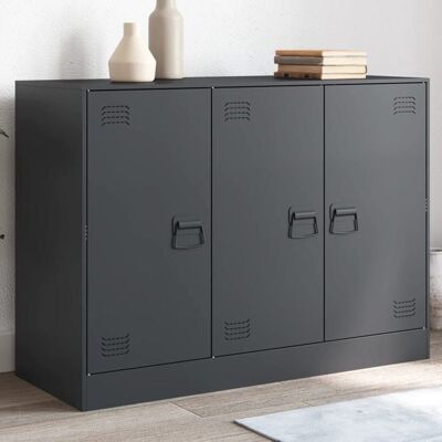 vidaXL Buffet anthracite 99x39x73 cm acier armoire armoire latérale armoire de rangement armoires placard buffet haut 841723 Gris - Publicité vidaXL Buffet anthracite 99x39x73 cm acier armoire armoire latérale armoire de rangement armoires placard buffet haut 841723 Gris - Publicité