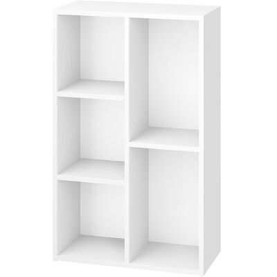 VASAGLE Étagère - 5 Compartiments - Blanc - 24x50x80 cm - Dispositif Anti-basculement Blanc - Publicité VASAGLE Étagère - 5 Compartiments - Blanc - 24x50x80 cm - Dispositif Anti-basculement Blanc - Publicité