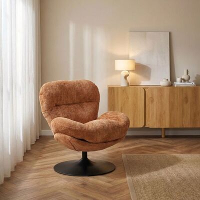 BAÏTA Fauteuil rotatif CERES 1 place tissu terracotta - Publicité BAÏTA Fauteuil rotatif CERES 1 place tissu terracotta - Publicité