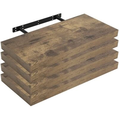 WOLTU Étagère Murale Lot de 4 Étagère Suspendue Étagère Flottante de CD DVD 50x23x3.8cm Marron Rustique RG9368hov-4 Marron - Publicité WOLTU Étagère Murale Lot de 4 Étagère Suspendue Étagère Flottante de CD DVD 50x23x3.8cm Marron Rustique RG9368hov-4 Marron - Publicité