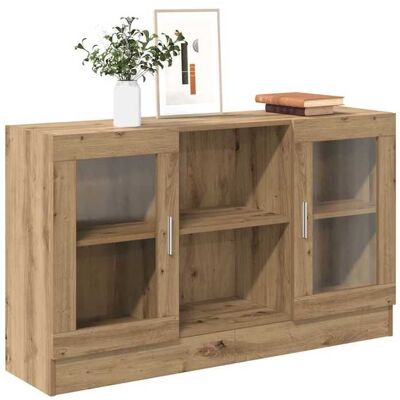 Buffet - vidaXL - Chêne artisanal - 120x305x70 cm - Bois dingénierie - 2 portes Marron - Publicité Buffet - vidaXL - Chêne artisanal - 120x305x70 cm - Bois dingénierie - 2 portes Marron - Publicité