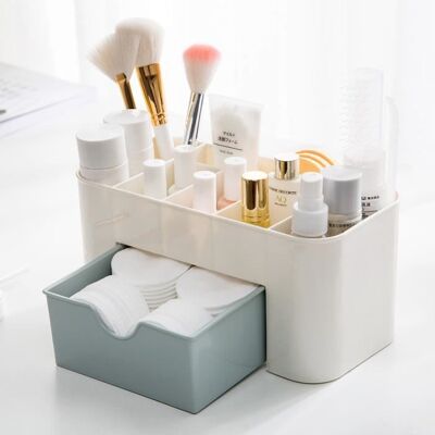 Organiseur / Rangement Maquillage Tiroir en Plastique pour Cosmétiques pour Salle de Bain/ Bureau Boîte de rangement (Bleu ) Bleu - Publicité Organiseur / Rangement Maquillage Tiroir en Plastique pour Cosmétiques pour Salle de Bain/ Bureau Boîte de rangement (Bleu ) Bleu - Publicité