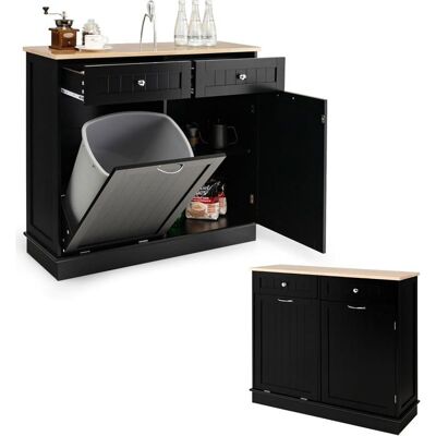 GIANTEX Buffet de Cuisine-2 Tiroirs+ 2 Placards-1 Placard pour Poubelle 44L(Non Inclus)-1 Placard à 2 Etages-Étagère Réglable-Noir Noir - Publicité GIANTEX Buffet de Cuisine-2 Tiroirs+ 2 Placards-1 Placard pour Poubelle 44L(Non Inclus)-1 Placard à 2 Etages-Étagère Réglable-Noir Noir - Publicité