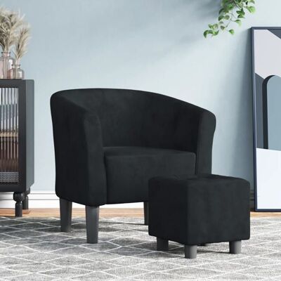 VIDAXL BONNIE®(Noir)Fauteuil somptueux/Chaise cabriolet avec lignes incurvées - repose-pied inclus noir velours - 1 place EU9061346 Noir - Publicité VIDAXL BONNIE®(Noir)Fauteuil somptueux/Chaise cabriolet avec lignes incurvées - repose-pied inclus noir velours - 1 place EU9061346 Noir - Publicité