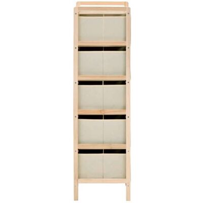VIDAXL Bon plan Étagère de rangement 5 paniers tissu - Bois de cèdre beige Thome2605534 Beige - Publicité VIDAXL Bon plan Étagère de rangement 5 paniers tissu - Bois de cèdre beige Thome2605534 Beige - Publicité