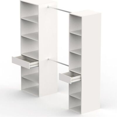 PEGANE Armoire dressing coloris Blanc - Hauteur 200 x Longueur 200 x Profondeur 50 cm Blanc - Publicité PEGANE Armoire dressing coloris Blanc - Hauteur 200 x Longueur 200 x Profondeur 50 cm Blanc - Publicité
