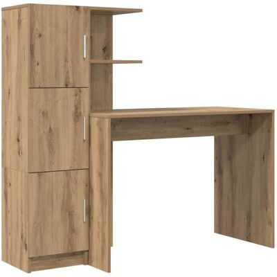 Bureau avec rangement - vidaXL - Chêne artisanal - Bois dingénierie - 102x50x124 cm - 6 étagères - 2 portes Marron - Publicité Bureau avec rangement - vidaXL - Chêne artisanal - Bois dingénierie - 102x50x124 cm - 6 étagères - 2 portes Marron - Publicité