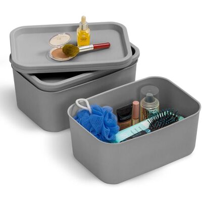Iris Ohyama Boites de Rangement dressing plastique 6L Lot de 3 Gris SNL-S Noir - Publicité Iris Ohyama Boites de Rangement dressing plastique 6L Lot de 3 Gris SNL-S Noir - Publicité