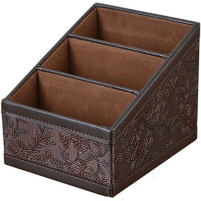 BGHYHYHI Boîte de rangement rétro en cuir PU Growment pour cosmétiques téléphone télécommande et accessoires maison et bureau Marron - Publicité BGHYHYHI Boîte de rangement rétro en cuir PU Growment pour cosmétiques téléphone télécommande et accessoires maison et bureau Marron - Publicité