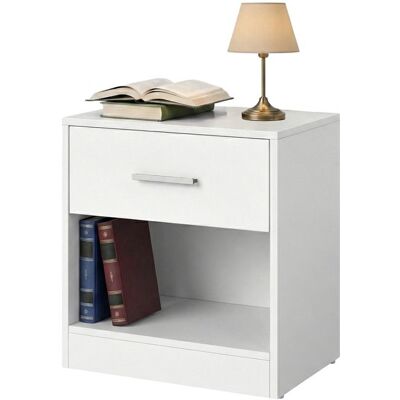 VASAGLE Table de chevet - Blanc classique - 1 tiroir - Design moderne - Panneau daggloméré Blanc - Publicité VASAGLE Table de chevet - Blanc classique - 1 tiroir - Design moderne - Panneau daggloméré Blanc - Publicité