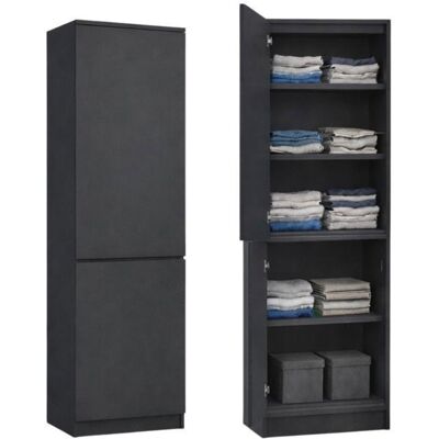 HOME COLLECTIVE Armoire multifonction 2 portes et 5 étagères - Meuble de rangement polyvalent chambre ou bureau - 50x40x180 cm - Anthracite Gris - Publicité HOME COLLECTIVE Armoire multifonction 2 portes et 5 étagères - Meuble de rangement polyvalent chambre ou bureau - 50x40x180 cm - Anthracite Gris - Publicité