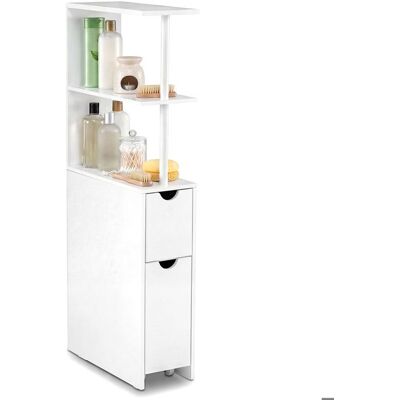 COSTWAY Colonne de Salle de Bain avec Étagères Ouvertes Tiroir Amovible pour Salle de Bain Salon Cuisine 45x20x114 cm Blanc Blanc - Publicité COSTWAY Colonne de Salle de Bain avec Étagères Ouvertes Tiroir Amovible pour Salle de Bain Salon Cuisine 45x20x114 cm Blanc Blanc - Publicité