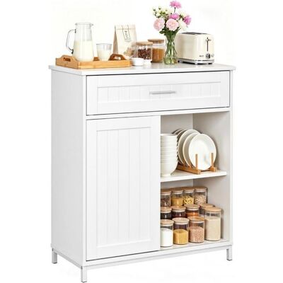 Buffet Cuisine WOLTU Meuble Cuisine Rangement 70x30x80.2 cm Bois dIngénierie Métal Blanc Blanc - Publicité Buffet Cuisine WOLTU Meuble Cuisine Rangement 70x30x80.2 cm Bois dIngénierie Métal Blanc Blanc - Publicité