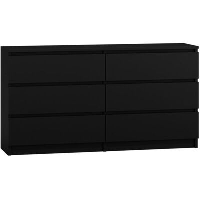 HOME COLLECTIVE Commode 140 cm - 6 Tiroirs - Meuble de Rangement Chambre - Dimensions 138x40x75 cm - Design Moderne et Élégant - Noir Noir - Publicité HOME COLLECTIVE Commode 140 cm - 6 Tiroirs - Meuble de Rangement Chambre - Dimensions 138x40x75 cm - Design Moderne et Élégant - Noir Noir - Publicité
