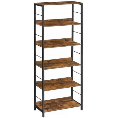 VASAGLE Bibliothèque sur 6 Niveaux avec Panneaux Arrière Style Industriel pour Salon Étude Bureau à Domicile Marron Rustique et Noir Marron - Publicité VASAGLE Bibliothèque sur 6 Niveaux avec Panneaux Arrière Style Industriel pour Salon Étude Bureau à Domicile Marron Rustique et Noir Marron - Publicité