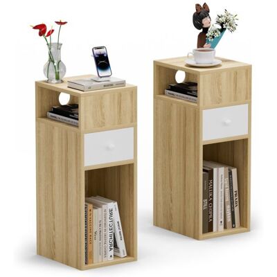 VOUNOT Ensemble de 2 Tables de Nuit - Compact, Résistant à l'Eau, Bois - Publicité VOUNOT Ensemble de 2 Tables de Nuit - Compact, Résistant à l'Eau, Bois - Publicité