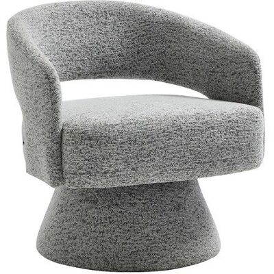 VENTE-UNIQUE Fauteuil pivotant en tissu chenille gris FEDOTE Gris - Publicité VENTE-UNIQUE Fauteuil pivotant en tissu chenille gris FEDOTE Gris - Publicité