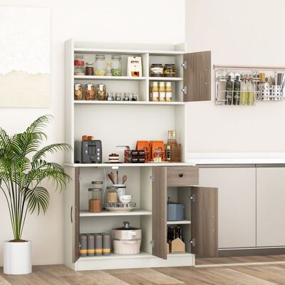 GIANTEX Buffet de Cuisine- Armoire de Rangement Haute- Station de Charge- Étagères Réglables- Salon Bureau- 100x40x180cm- Blanc Blanc - Publicité GIANTEX Buffet de Cuisine- Armoire de Rangement Haute- Station de Charge- Étagères Réglables- Salon Bureau- 100x40x180cm- Blanc Blanc - Publicité