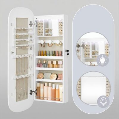 SONGMICS Armoire à bijoux - LED - Serrure - Blanc - Design moderne Blanc - Publicité SONGMICS Armoire à bijoux - LED - Serrure - Blanc - Design moderne Blanc - Publicité