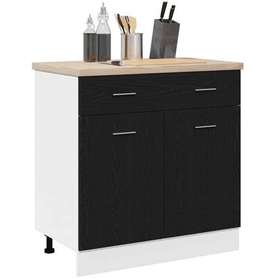 VIDAXL Vaisselier/Buffet de cuisine - Rustique Armoire suspendue avec tiroir Chêne noir 80x31x815 cm@981995 Noir - Publicité VIDAXL Vaisselier/Buffet de cuisine - Rustique Armoire suspendue avec tiroir Chêne noir 80x31x815 cm@981995 Noir - Publicité