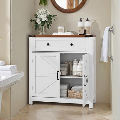 Generic Buffet bas 76x30x83 cm avec tiroirs et étagères réglables Buffet de cuisine avec plans de travail en noyer Buffet salon en blanc Blanc - Publicité Generic Buffet bas 76x30x83 cm avec tiroirs et étagères réglables Buffet de cuisine avec plans de travail en noyer Buffet salon en blanc Blanc - Publicité