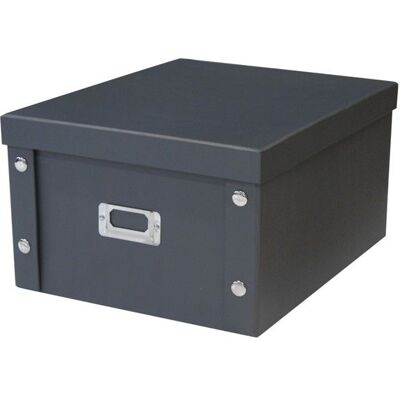 BOX AND BEYOND Boîte de rangement en carton noir avec couvercle gris 35 x 28 x 18 cm Gris - Publicité BOX AND BEYOND Boîte de rangement en carton noir avec couvercle gris 35 x 28 x 18 cm Gris - Publicité