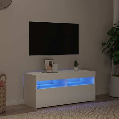 vidaXL Meuble TV avec Lumières LED Armoire de Télévision Meuble Télé de Salon Armoire Basse Salle de Séjour Intérieur 804382 Blanc - Publicité vidaXL Meuble TV avec Lumières LED Armoire de Télévision Meuble Télé de Salon Armoire Basse Salle de Séjour Intérieur 804382 Blanc - Publicité