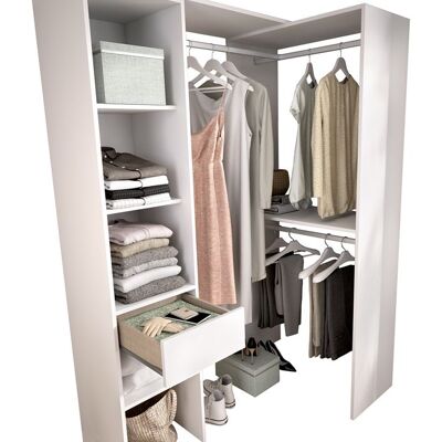 PEGANE Armoire dressing double en bois mélaminé coloris blanc - Longueur 98 x Profondeur 41 x Hauteur 187 cm Blanc - Publicité PEGANE Armoire dressing double en bois mélaminé coloris blanc - Longueur 98 x Profondeur 41 x Hauteur 187 cm Blanc - Publicité