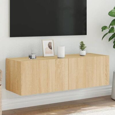 vidaXL Meuble TV Mural avec Lumières LED Armoire de Télévision Suspendue Meuble Télé Flottant Moderne Chêne Sonoma Bois 837297 Marron - Publicité vidaXL Meuble TV Mural avec Lumières LED Armoire de Télévision Suspendue Meuble Télé Flottant Moderne Chêne Sonoma Bois 837297 Marron - Publicité