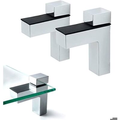 ARTICLES DUSAGE QUOTIDIEN Lot de 2 supports détagère réglables en bois/verre alliage de zinc poli chromé pour étagère de 3 à 30 mm dépaisseur - Publicité ARTICLES DUSAGE QUOTIDIEN Lot de 2 supports détagère réglables en bois/verre alliage de zinc poli chromé pour étagère de 3 à 30 mm dépaisseur - Publicité