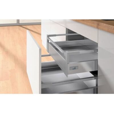Kit tiroir à langlaise hauteur 144 innotech atira - Décor : Gris - Longueur : 470 mm - HETTICH Gris - Publicité Kit tiroir à langlaise hauteur 144 innotech atira - Décor : Gris - Longueur : 470 mm - HETTICH Gris - Publicité