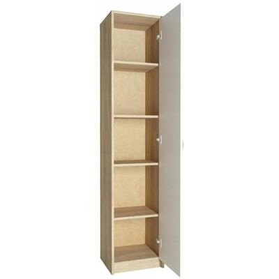 MATKAM Armoire de Bureau - Meuble de rangement Style contemporain - Blanc/Sonoma - 39x35x180 cm Blanc - Publicité MATKAM Armoire de Bureau - Meuble de rangement Style contemporain - Blanc/Sonoma - 39x35x180 cm Blanc - Publicité