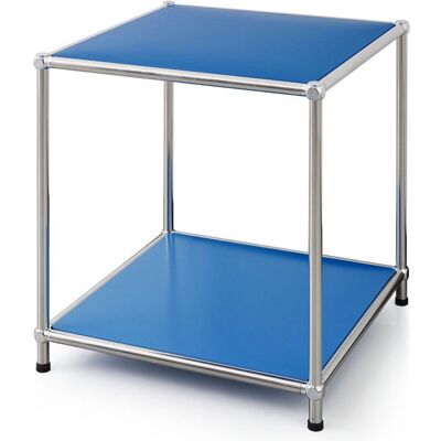 FLOORDIREKT Étagère métal chromé design épuré Concept Epuré MK-012 : 2 étages L40 x P40 x H46 cm Bleu Bleu - Publicité FLOORDIREKT Étagère métal chromé design épuré Concept Epuré MK-012 : 2 étages L40 x P40 x H46 cm Bleu Bleu - Publicité