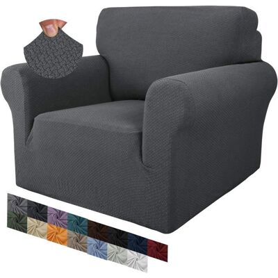 EINNENFFER 1 Housse de fauteuil Tissu Jacquard extensible Antidérapante avec mousse Salon Gris Foncé . Gris - Publicité EINNENFFER 1 Housse de fauteuil Tissu Jacquard extensible Antidérapante avec mousse Salon Gris Foncé . Gris - Publicité