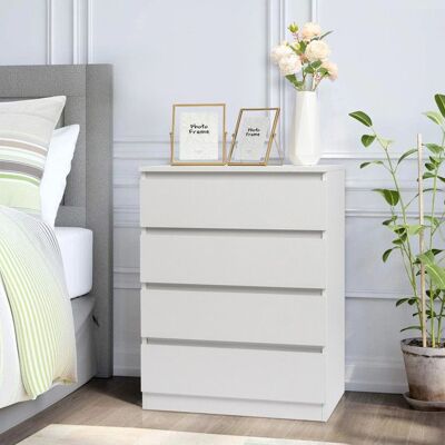ALIGHTUP Commode de chambre avec 4 tiroirs Style scandinave moderne 60 x 38 x 78cm Blanc Blanc - Publicité ALIGHTUP Commode de chambre avec 4 tiroirs Style scandinave moderne 60 x 38 x 78cm Blanc Blanc - Publicité