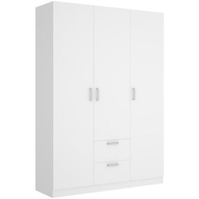PEGANE Armoire placard meuble de rangement coloris blanc - Longueur 150 x Profondeur 52 x Hauteur 215 cm Blanc - Publicité PEGANE Armoire placard meuble de rangement coloris blanc - Longueur 150 x Profondeur 52 x Hauteur 215 cm Blanc - Publicité