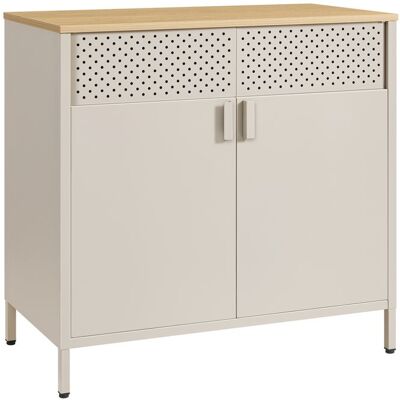 SONGMICS Buffet en Métal Double Porte Fermeture Magnétique Cadre en Acier 40 x 80 x 76 cm Beige Sable et Beige Naturel Beige - Publicité SONGMICS Buffet en Métal Double Porte Fermeture Magnétique Cadre en Acier 40 x 80 x 76 cm Beige Sable et Beige Naturel Beige - Publicité