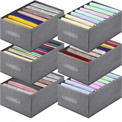 Organisateur armoire pliable - DOK - 6 pièces - 36x26x17 cm - 7 compartiments - Poignée solide - Nylon haute qualité Gris - Publicité Organisateur armoire pliable - DOK - 6 pièces - 36x26x17 cm - 7 compartiments - Poignée solide - Nylon haute qualité Gris - Publicité